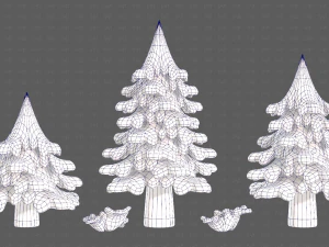 Trees Cartoon V40 3D Model