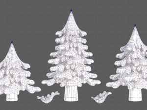 Trees Cartoon V40 3D Model