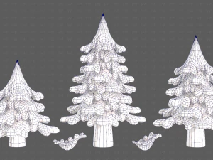 Trees Cartoon V40 3D Model