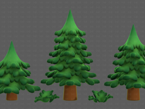 Trees Cartoon V40 3D Model