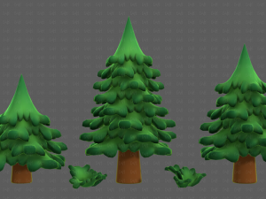 Trees Cartoon V40 3D Model