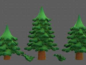 Trees Cartoon V40 3D Model