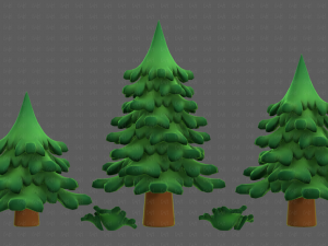 Trees Cartoon V40 3D Model