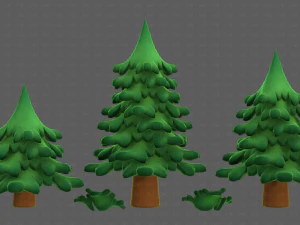 Trees Cartoon V40 3D Model
