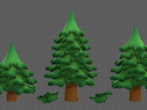 Trees Cartoon V40 3D Model