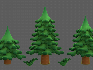 Trees Cartoon V40 3D Model