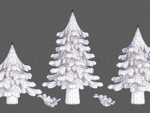 Trees Cartoon V40 3D Model
