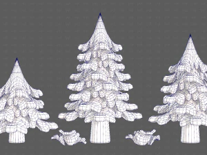Trees Cartoon V40 3D Model