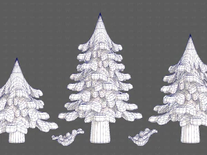 Trees Cartoon V40 3D Model