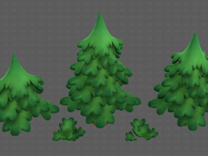 Trees Cartoon V40 3D Model