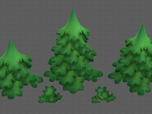 Trees Cartoon V40 3D Model