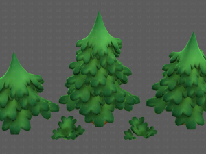Trees Cartoon V40 3D Model
