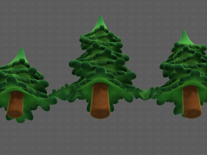 Trees Cartoon V40 3D Model