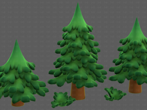 Trees Cartoon V40 3D Model