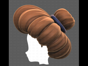 Base Hair for girl V56 3D Model