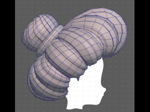 Base Hair for girl V56 3D Model