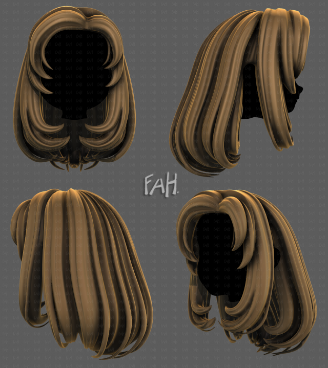 3D Hair style for girl V116 Modelo 3D .c4d .max .obj .3ds .fbx .stl .blend 