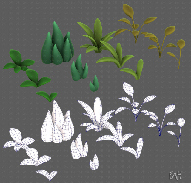 Trees Cartoon V41 3D Model .c4d .max .obj .3ds .fbx .stl .blend 