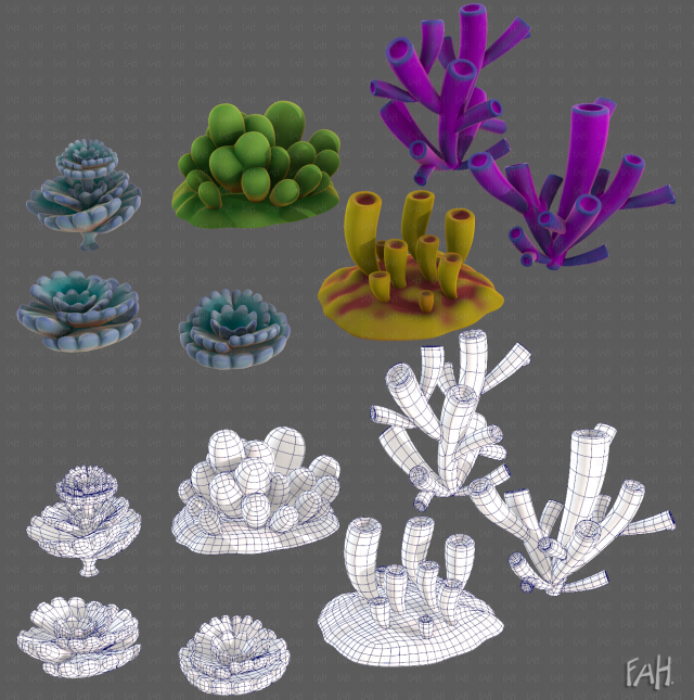 Trees Cartoon V43 3D Model .c4d .max .obj .3ds .fbx .stl .blend 