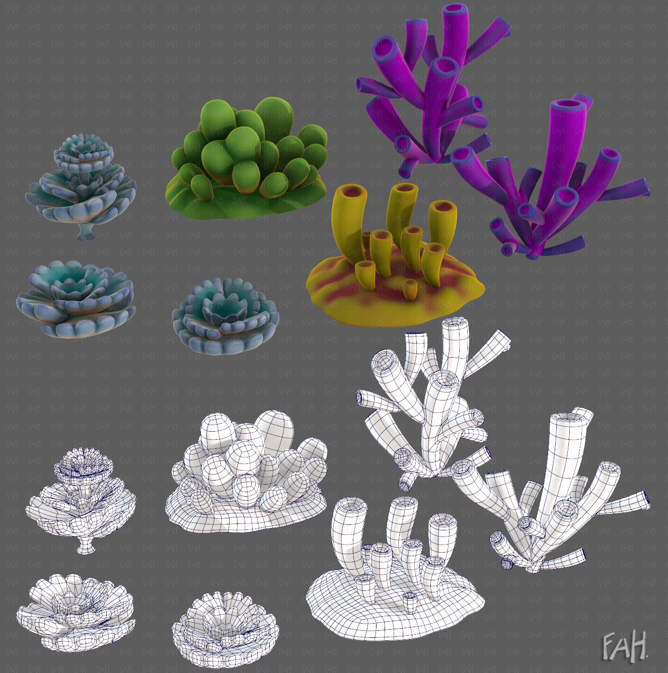 Trees Cartoon V43 3D Model .c4d .max .obj .3ds .fbx .stl .blend 