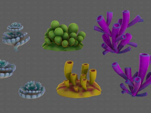 Trees Cartoon V43 3D Model