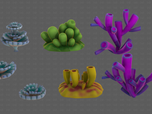Trees Cartoon V43 3D Model