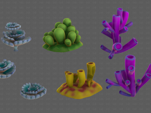 Trees Cartoon V43 3D Model