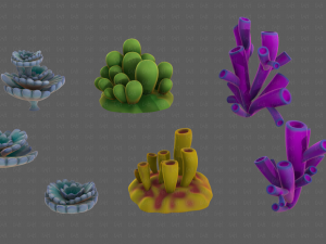 Trees Cartoon V43 3D Model