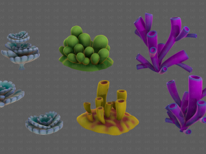 Trees Cartoon V43 3D Model