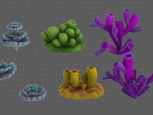 Trees Cartoon V43 3D Model