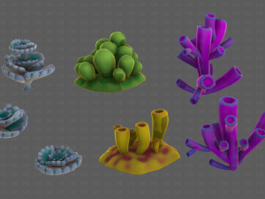 Trees Cartoon V43 3D Model
