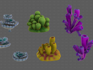 Trees Cartoon V43 3D Model