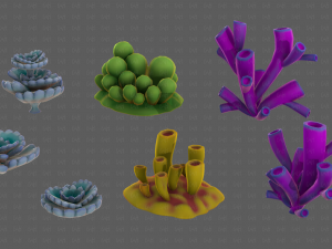 Trees Cartoon V43 3D Model