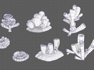 Trees Cartoon V43 3D Model
