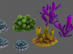 Trees Cartoon V43 3D Model