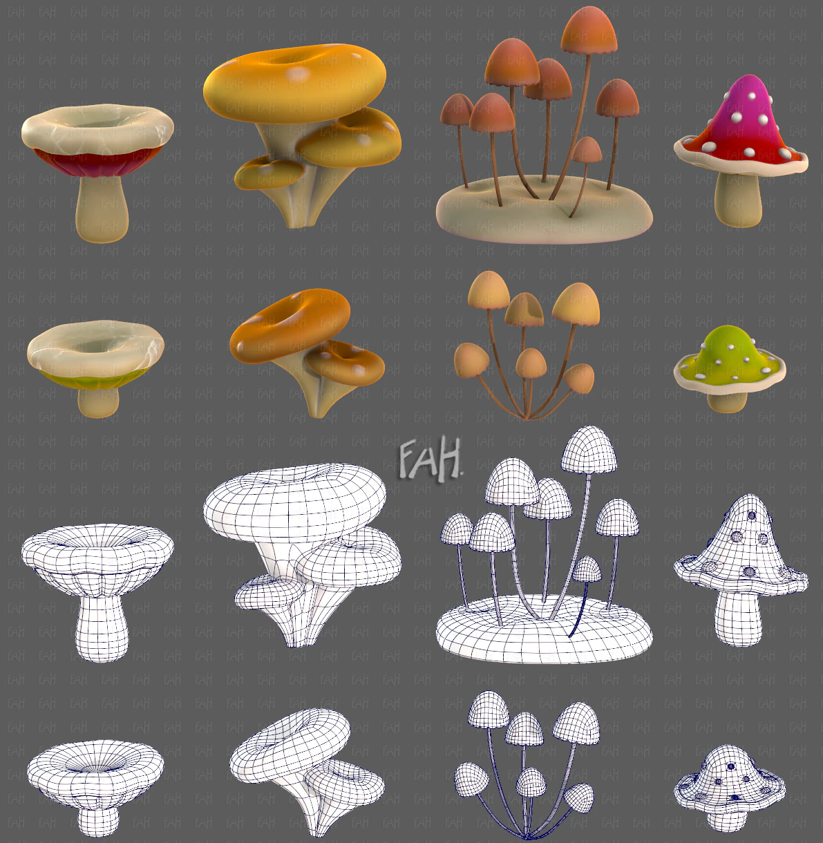 Trees Cartoon V44 3D Model .c4d .max .obj .3ds .fbx .stl .blend 