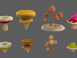 Trees Cartoon V44 3D 模型