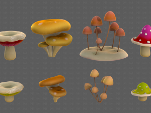 Trees Cartoon V44 3D 模型