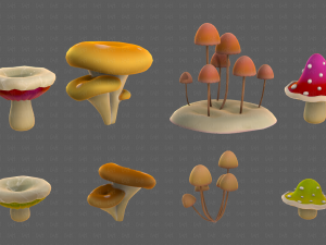 Trees Cartoon V44 3D 模型