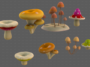 Trees Cartoon V44 3D 模型