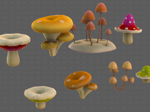 Trees Cartoon V44 3D 模型