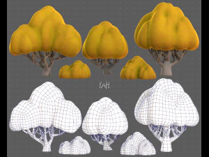 Dessin anim&eacute; d'arbres V45 Modèle 3D
