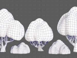 Trees Cartoon V45 3D Модель