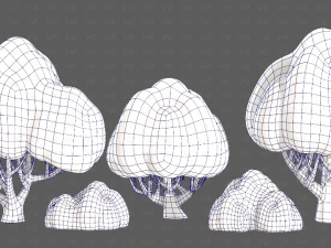 Trees Cartoon V45 3D Model