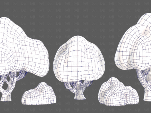 Trees Cartoon V45 3D Модель