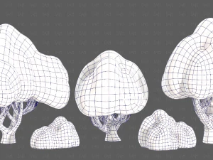 Trees Cartoon V45 3D Model