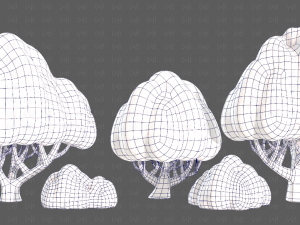 Trees Cartoon V45 3D Модель