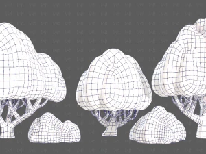 Trees Cartoon V45 3D Model