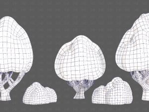 Trees Cartoon V45 3D Модель