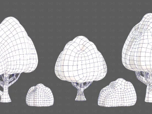 Trees Cartoon V45 3D Model